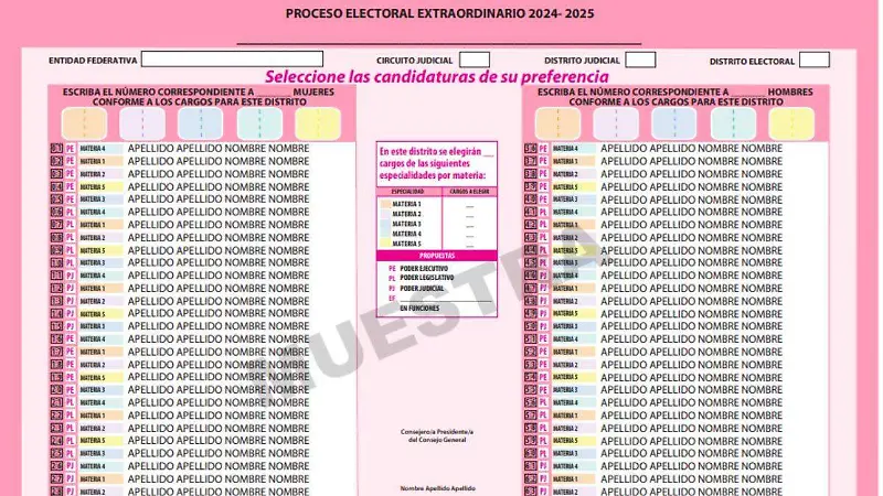 Boletas elección judicial